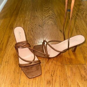 Brown Strappy Heeled Sandals